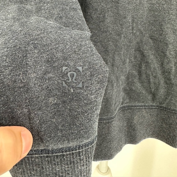 Lululemon Cross Cut Hoodie Heathered Inkwell Full Zip French Terry Medium - Picture 11 of 13